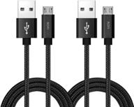 🔌 2pack rofi micro usb cable, 0.6m android charger, nylon braided micro usb charger, high speed usb 2.0 a to micro b charging cord universal for htc, s6, kindle, android, and more (black, 2 feet) logo