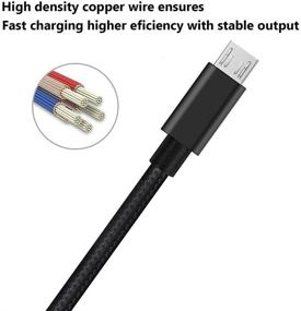 img 2 attached to 🔌 2Pack RoFI Micro USB Cable, 0.6M Android Charger, Nylon Braided Micro USB Charger, High Speed USB 2.0 A to Micro B Charging Cord Universal for HTC, S6, Kindle, Android, and More (Black, 2 Feet)