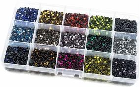 img 3 attached to 💎 Sparkle in Style with Summer-Ray Assorted Colors Hot Fix Rhinestones Set in Storage Box