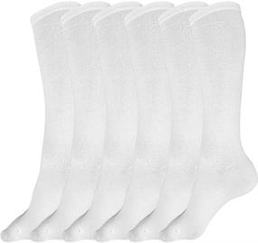 img 2 attached to Set of 3 Pairs of Boys and Girls Solid Knee 🧦 High Uniform Socks – Ideal for School, Soccer, Football, AFO, and More