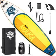 🏄 mousa inflatable paddle board with camera mount, non-slip deck, waterproof phone bag, and backpack - fast inflation pump included logo