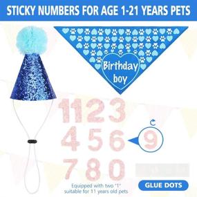 img 2 attached to 🎉 Dog Birthday Party Supplies - Boy Bandana Hat Banner Numbers - Ideal Gift for Small Medium Dogs