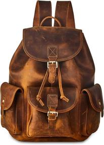 img 4 attached to BRASS TACKS Leathercraft Convertible Steampunk Backpacks for Laptop Backpacks