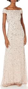 img 2 attached to Adrianna Papell Womens Shoulder Champagne Women's Clothing in Dresses