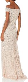 img 1 attached to Adrianna Papell Womens Shoulder Champagne Women's Clothing in Dresses