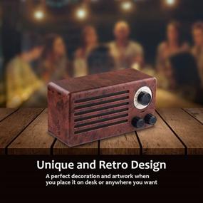 img 2 attached to 🔊 Vintage Style Bluetooth Speakers with Dual 10W Power, 10-Hour Playtime, FM Radio, Built-in Mic for Handsfree Calls, AUX Line, USB Flash Drive, Micro SD Card Support, HD Stereo Sound and Bass