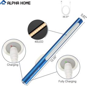 img 2 attached to Alpha Home 40-LED Closet Light - Portable USB Rechargeable ⚡️ Sport Cupboard Light - Stick Anywhere Magnetic LED Night Light in Blue