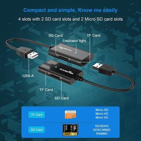 img 1 attached to 🔌 Многопортовый адаптер-хаб для чтения SD-карт USB 3.0 - одновременное чтение SD TF/Micro SDXC SDHC MMC RS-MMC для Mac Windows Linux Chrome - расширение возможностей памяти карты