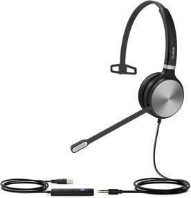 img 4 attached to 🎧 Yealink Teams Certified USB Wired UH36 UH34 Mono Headset with Noise Cancelling Mic for Computer PC Laptop Stereo Calls and Music, 3.5mm Jack (Teams Optimized)