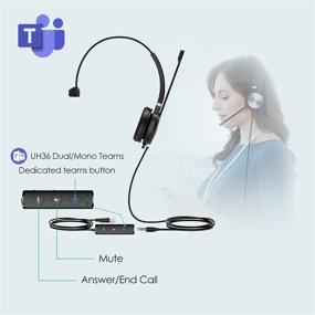 img 3 attached to 🎧 Yealink Teams Certified USB Wired UH36 UH34 Mono Headset with Noise Cancelling Mic for Computer PC Laptop Stereo Calls and Music, 3.5mm Jack (Teams Optimized)