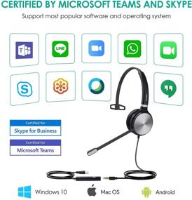 img 2 attached to 🎧 Yealink Teams Certified USB Wired UH36 UH34 Mono Headset with Noise Cancelling Mic for Computer PC Laptop Stereo Calls and Music, 3.5mm Jack (Teams Optimized)