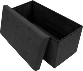 img 1 attached to 🔲 Sorbus Storage Ottoman Bench – Collapsible/Folding Bench Chest with Cover – Perfect Toy and Shoe Chest, Hope Chest, Pouffe Ottoman, Seat, Foot Rest, – Contemporary Faux Suede (Black): Stylish and Practical Storage Solution