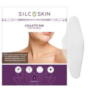 silc skin collette neck & collarbone wrinkle correction pad - prevent sun damage, aging & side sleeping - reusable medical grade silicone - self adhesive, 1 pad logo