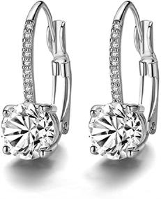 img 2 attached to Earring Leverback Earrings Zirconia Rhinestone