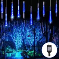 blingstar meteor shower lights: mesmerizing 30cm snowfall led lights for outdoor christmas decor, 10 tubes, 240 leds, waterproof and easy plug-in – perfect for tree, porch, yard, patio, roof parties in blue логотип