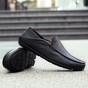 img 2 attached to Sanyge Genuine Leather Loafers Sanyge138Black47 Men's Slip-On Shoes