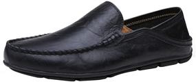 img 4 attached to Sanyge Genuine Leather Loafers Sanyge138Black47 Men's Slip-On Shoes