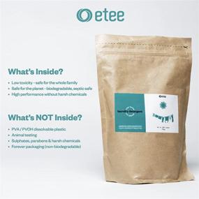 img 1 attached to 🌿 etee Concentrated Laundry Detergent Powder - Plastic Free, Suitable for HE Machines, Effective in Hard Water, Ideal for Cleaning Tough Reusable Diapers, Non-Fading on Dark Fabrics, Eco-friendly Biodegradable Pouch, 720g / 180 loads