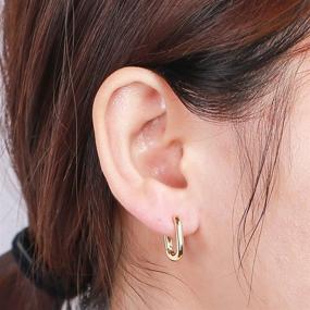 img 2 attached to Earrings Cartilage Huggers Hypoallergenic Jewelry