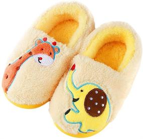 img 4 attached to Mikitutu Toddler Animal Slippers Winter Boys' Shoes for Slippers