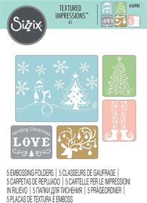 img 1 attached to 🎅 Sizzix Christmas Love Embossing Folders 656985 - Multi Color, 5 Pack - One Size: Find the Perfect Festive Texture