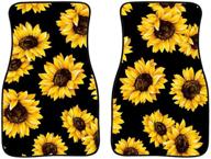 🌻 stylish sunflower print car floor mats for universal fit, set of 2 - hugs idea logo