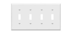 img 4 attached to ENERLITES 4-Gang Wall Plate, Standard Size 4.50'' x 8.19'', Unbreakable Polycarbonate Thermoplastic, Quad Light Switch, White (Model: 8814-W)