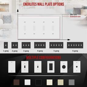 img 2 attached to ENERLITES 4-Gang Wall Plate, Standard Size 4.50'' x 8.19'', Unbreakable Polycarbonate Thermoplastic, Quad Light Switch, White (Model: 8814-W)