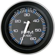 🔥 faria 33004 4-inch black coral tachometer with 6000 rpm range - gas logo