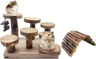 🐹 ultimate hamster climbing activity set: natural wood playground with bridge, gerbil house, hideout, chewing toys - ideal for sugar glider, chinchilla, guinea pigs, mouse логотип