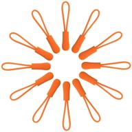 🧳 pack of 20 orange nylon zipper pulls - extension cord zipper tags for backpacks, luggage, jackets, purses, handbags logo