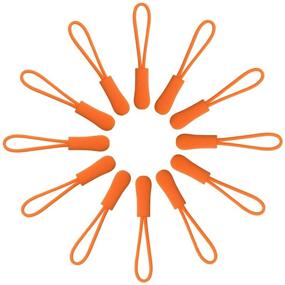 img 4 attached to 🧳 Pack of 20 Orange Nylon Zipper Pulls - Extension Cord Zipper Tags for Backpacks, Luggage, Jackets, Purses, Handbags