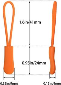 img 2 attached to 🧳 Pack of 20 Orange Nylon Zipper Pulls - Extension Cord Zipper Tags for Backpacks, Luggage, Jackets, Purses, Handbags