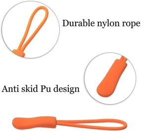 img 3 attached to 🧳 Pack of 20 Orange Nylon Zipper Pulls - Extension Cord Zipper Tags for Backpacks, Luggage, Jackets, Purses, Handbags