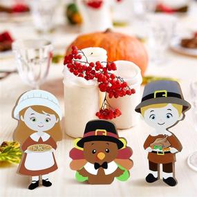 img 1 attached to 🦃 Charming Pieces Thanksgiving Pilgrim Decoration Centerpiece: Enhance your Holiday Décor!