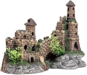 img 1 attached to 🏰 Enhance Your Aquarium with a Majestic Castle Hideout! Large Fish Tank Decorations for a Stunning Underwater Landscape - Resin Handicrafts L9.6 x W5.3 x H7.5 Inches