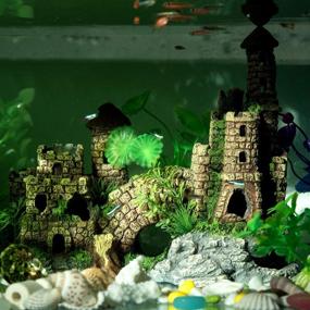 img 3 attached to 🏰 Enhance Your Aquarium with a Majestic Castle Hideout! Large Fish Tank Decorations for a Stunning Underwater Landscape - Resin Handicrafts L9.6 x W5.3 x H7.5 Inches