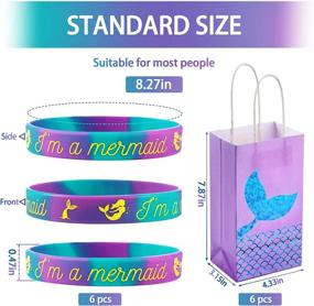 img 3 attached to Hicarer 24-Piece Mermaid Bags Tattoos Bracelets Keychains Set: Perfect Under the Sea Party Favors!