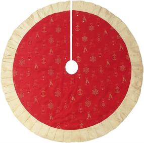 img 3 attached to 🎄 Exquisite 60-Inch Red and Gold Ornament Tree Skirt by Kurt S. Adler Kurt Adler