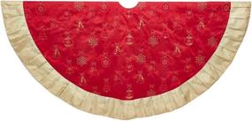 img 4 attached to 🎄 Exquisite 60-Inch Red and Gold Ornament Tree Skirt by Kurt S. Adler Kurt Adler