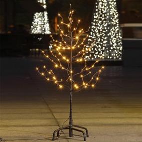 img 4 attached to Lightshare 3-Foot 112-Light Star Light Tree, Warm White Illumination, Brown Branch