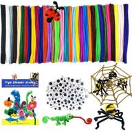 🎨 mecando 470 pcs pipe cleaners craft supplies: 32 colors, 320 pcs chenille stems, 150pcs wiggle googly eyes - perfect for kids' diy crafting, arts &amp; crafts projects, and halloween decorations logo