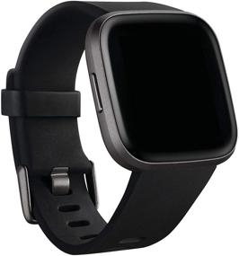 img 2 attached to 🔥 Official Fitbit Versa Large Classic Black Accessory Band: Enhanced Fitbit Versa Family Accessory - Premium Quality!