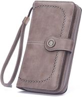 mokoze leather capacity compact wallets women's handbags & wallets and wallets logo