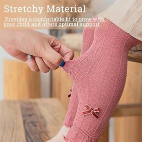 img 1 attached to Soft and Stylish: 5-Pack Toddler Baby Girls Knitted Leggings with Bow-Knot - Solid Cotton Footless Tights Stockings Pantyhose Pants