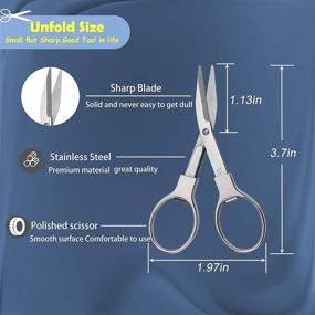 img 3 attached to ✂️ 2-Pack Folding Scissors | Safe Portable Travel Scissors | Stainless Steel Telescopic Cutter | Ideal for Home, Office, and Travel