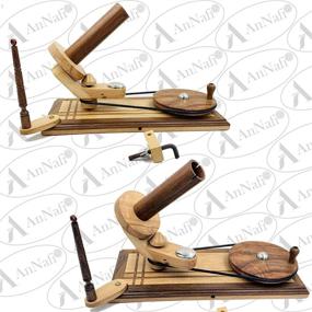 img 4 attached to 🧶 AnNafi Wooden Yarn Ball Winder | Dual Color | Heavy Duty Large Knitting Wood Center | Hand Operated | Premium Crafted Knitting & Crochet Ball Winder | Pull Natural Wool Winder String Holder