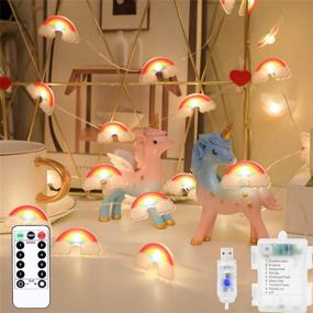 img 3 attached to 🎄 Christmas Rainbow String Lights: 40 LED Twinkle Lights, 8 Modes, USB & Battery Powered, 13ft Fairy Light with Remote Control Timer - Ideal for Party Bedroom Decoration