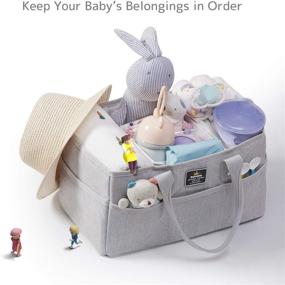 img 3 attached to 👶 Солнечный Baby Diaper Caddy Organizer - Большое детское хранилище для столика для переодевания - Переносная пеленальная корзина - Идеальный подарок для регистрации младенца