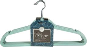 img 1 attached to 👗 10 Super Slim Velvet Hangers – Dusty Blue Color – Streamlined and Space-saving Solution